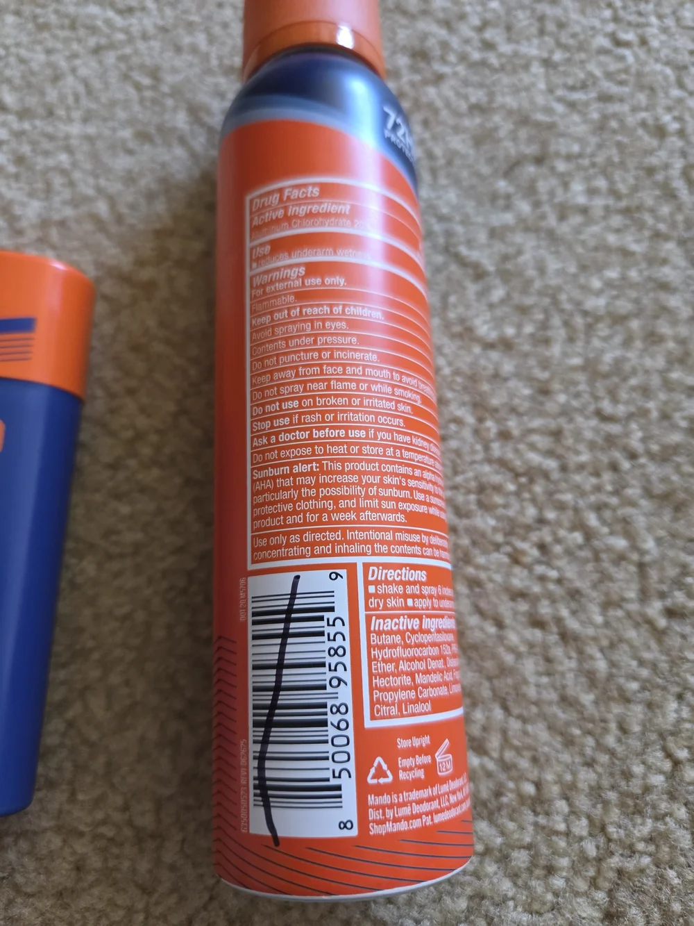 Mando Pro Sport Whole Body Deodorant Stick 2.65 oz + Spray 4.3 oz Aluminum-Free